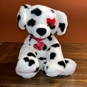 Build A Bear Plush Dalmatian Dog - Black hearts  love cute